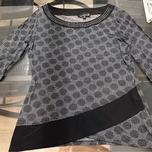 Laura petite retro style polka dot black and white